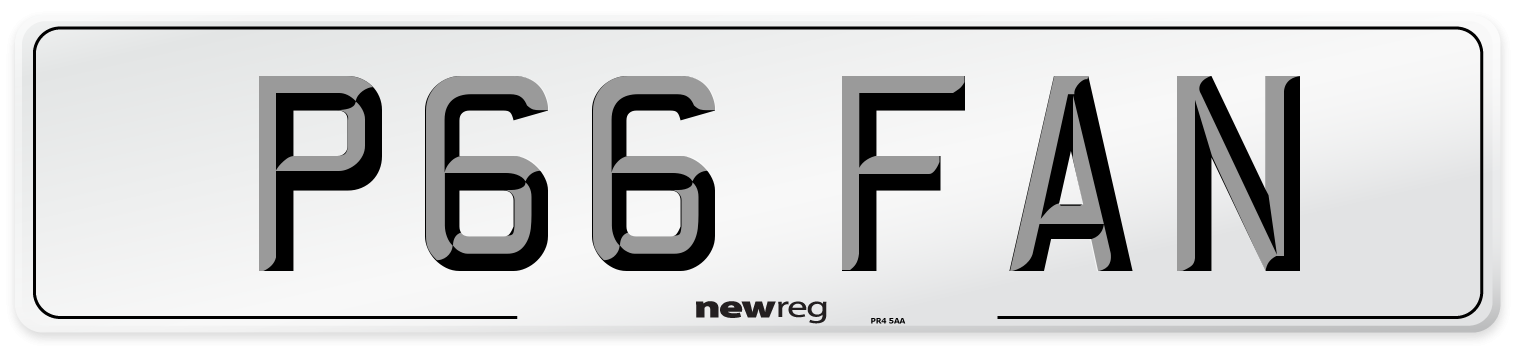 P66 FAN Number Plate from New Reg